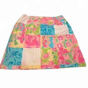 Vintage Lilly Pulitzer Patchwork A-Line Skirt - Size 12